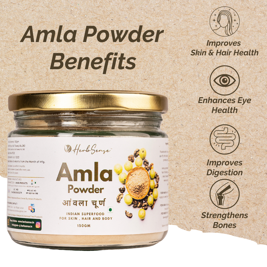 Amla Powder ( Amla Churna)  -Indian Superfood For Skin, Hair & Diet | 100% Pure & Natural | 150 GM