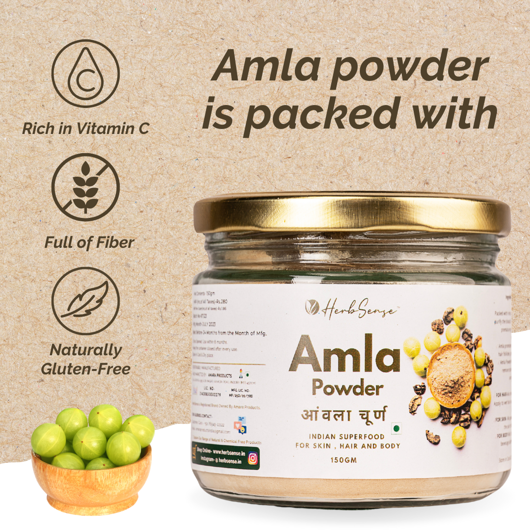 Amla Powder ( Amla Churna)  -Indian Superfood For Skin, Hair & Diet | 100% Pure & Natural | 150 GM