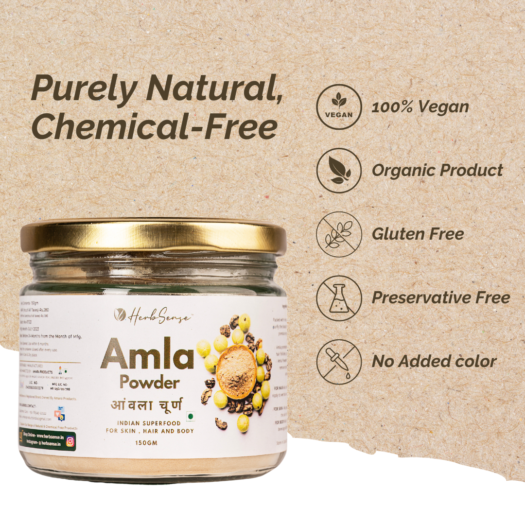 Amla Powder ( Amla Churna)  -Indian Superfood For Skin, Hair & Diet | 100% Pure & Natural | 150 GM