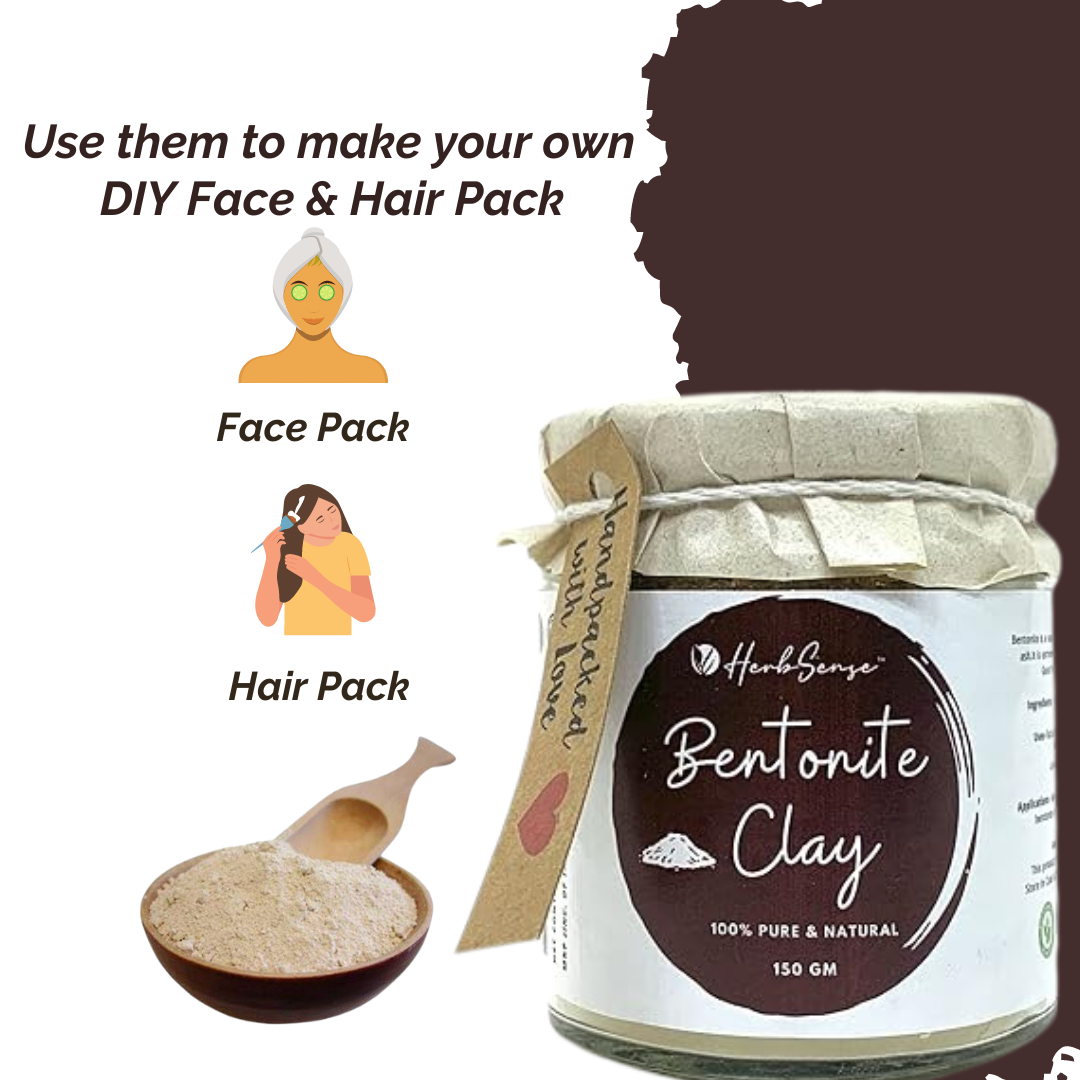 Bentonite Clay -Multipurpose for Skin & Hair, Oil Control, Anti-Acne ,Detoxifying & Purifying Clay Mask- -150gm