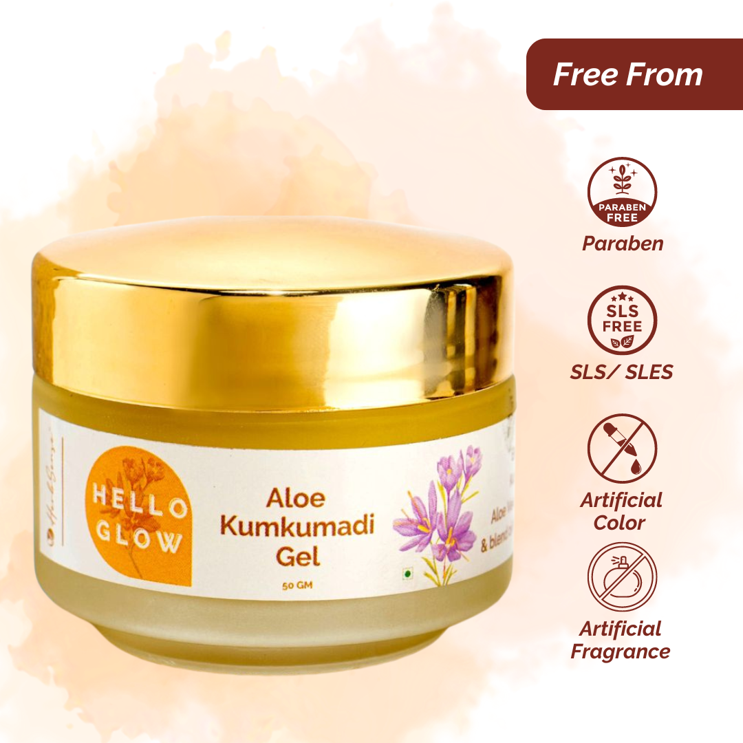 Aloe Kumkumadi Gel Moisturizer-Skin Radiance Gel,Plant Based Ingredients,Hello Glow Range -50gm