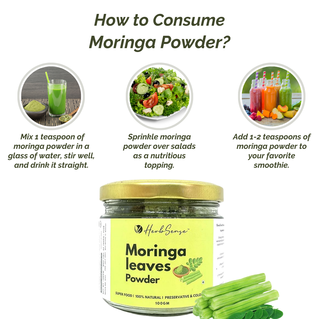 Moringa Leaves Powder-100gm- For Healthy Body & Skin, Superfood Packed with Antioxidants & Vitamins
