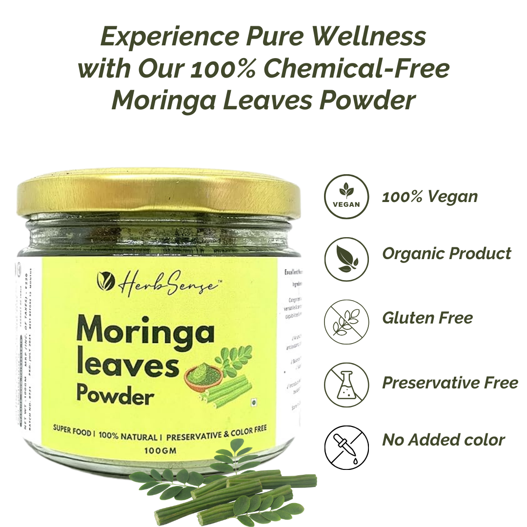 Moringa Leaves Powder-100gm- For Healthy Body & Skin, Superfood Packed with Antioxidants & Vitamins