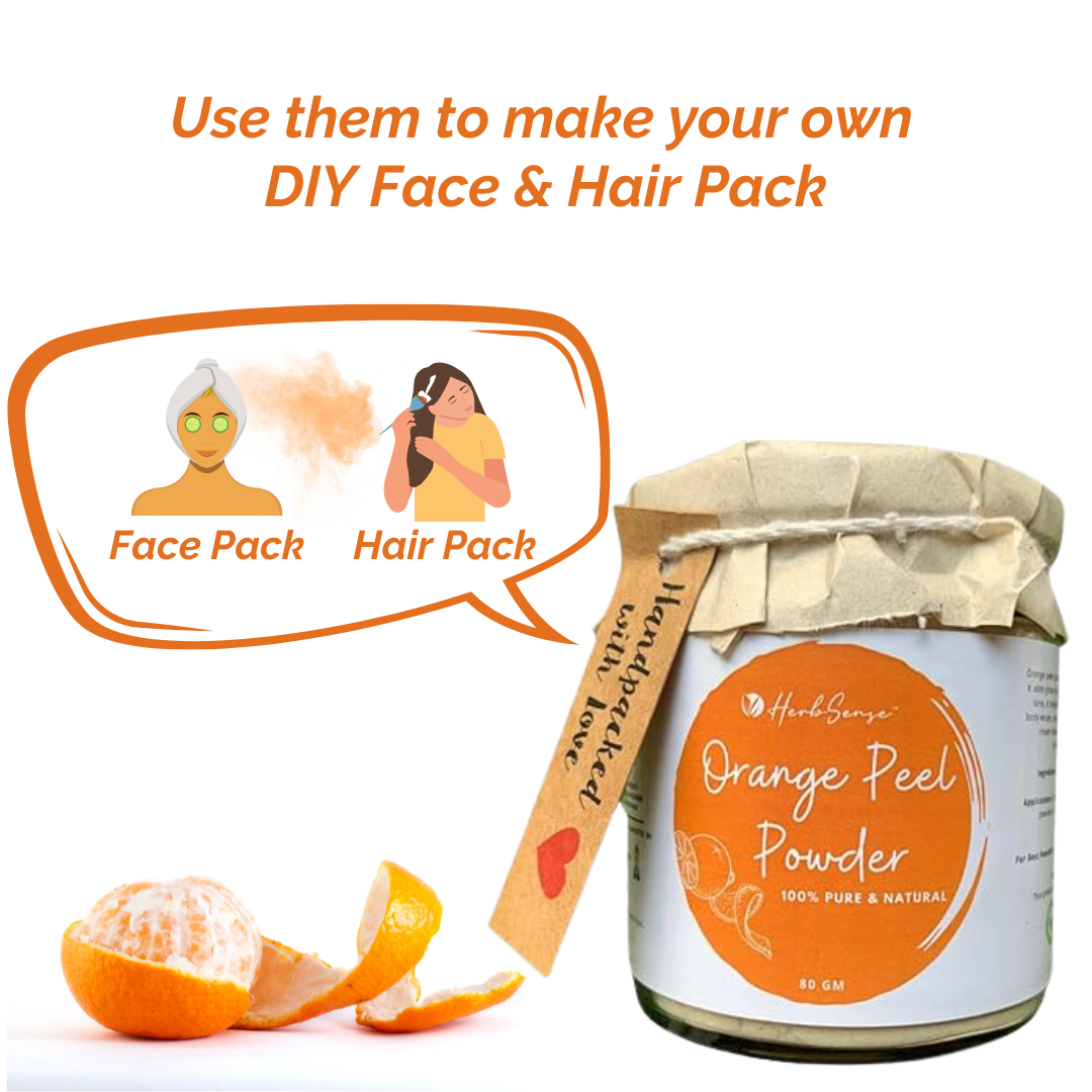 Pure Orange Peel Powder-80 gm ( No added Preservatives ,Eco-friendly Packaging )