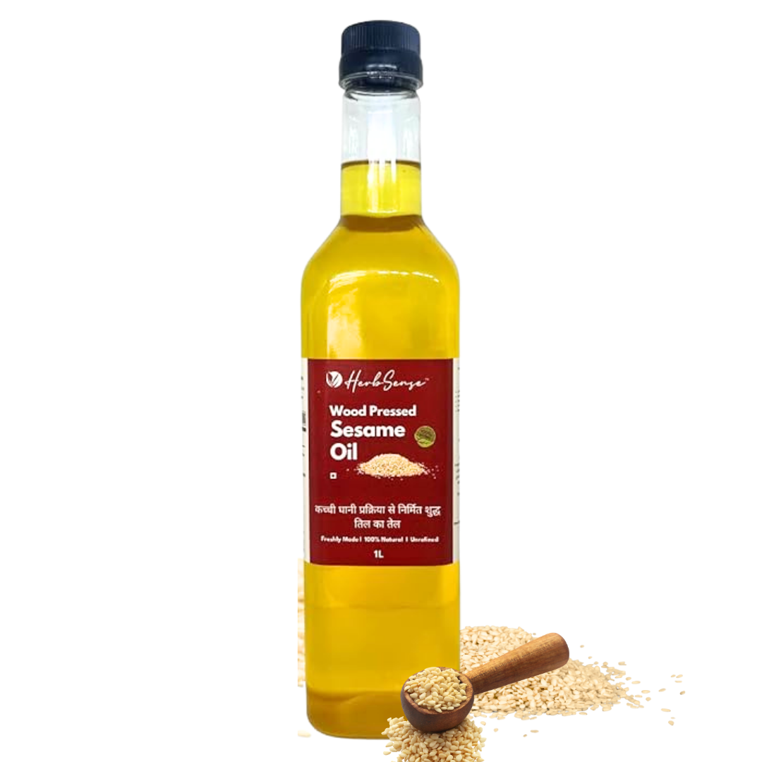 Wood Pressed Sesame Cooking Oil,Unrefined & Unfiltered,Excellent For Cooking,Hair Care,Body Massage Oil, Zero Added Preservatives,2L (1L Pack of 2 )