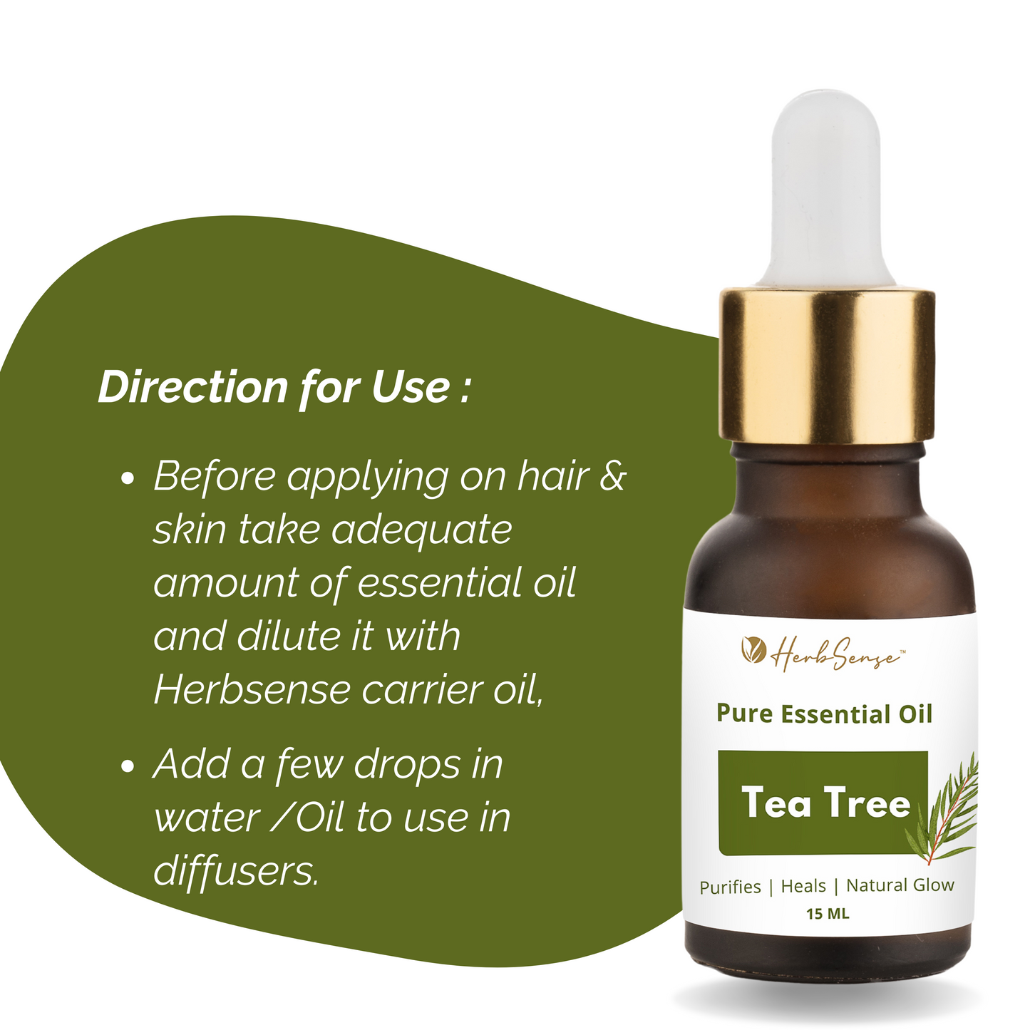 Tea Tree Essential Oil, for Acne, Pimples, Scars, Skin, Face, Hair care & Anti-Dandruff - 15ml