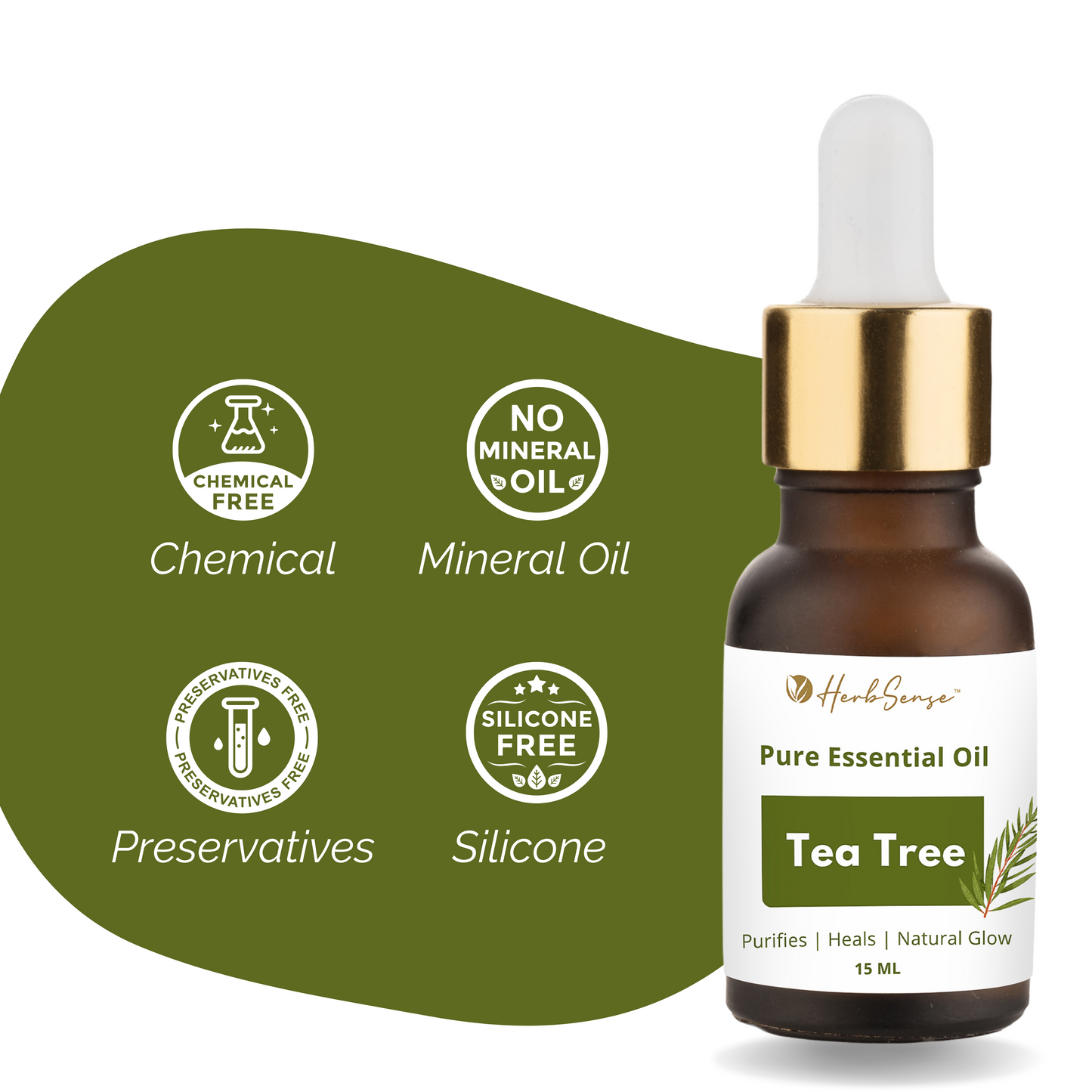 Tea Tree Essential Oil, for Acne, Pimples, Scars, Skin, Face, Hair care & Anti-Dandruff - 15ml