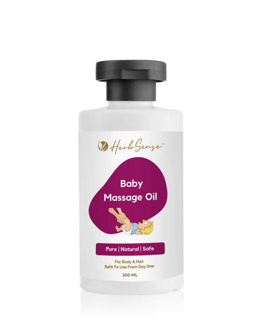 Baby Massage Oil- 200ml | Preservative & Chemical Free | Blend of Natural Wood Cold Pressed Oils |  Safe to use from Day 1