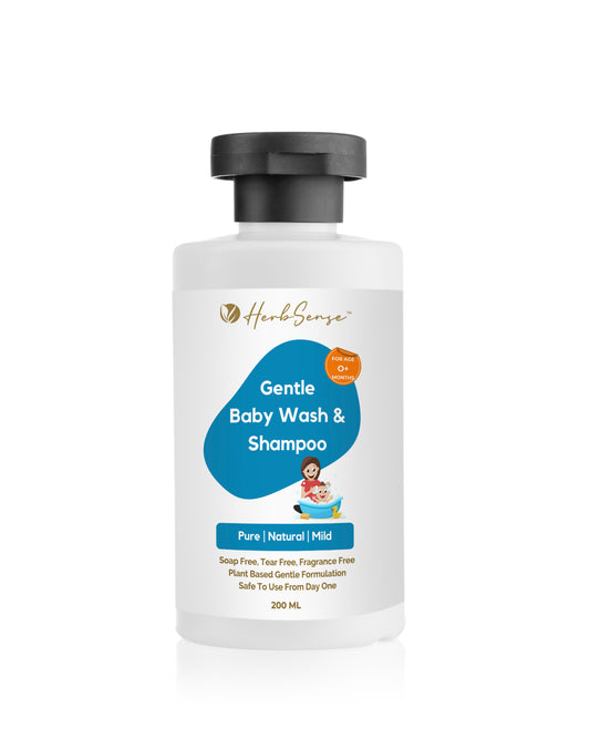 Gentle Baby Wash & Shampoo- 200ml | Plant Based | Gentle & Safe to Use from Day 1 | Soap Free, Tear Free & Fragrance Free