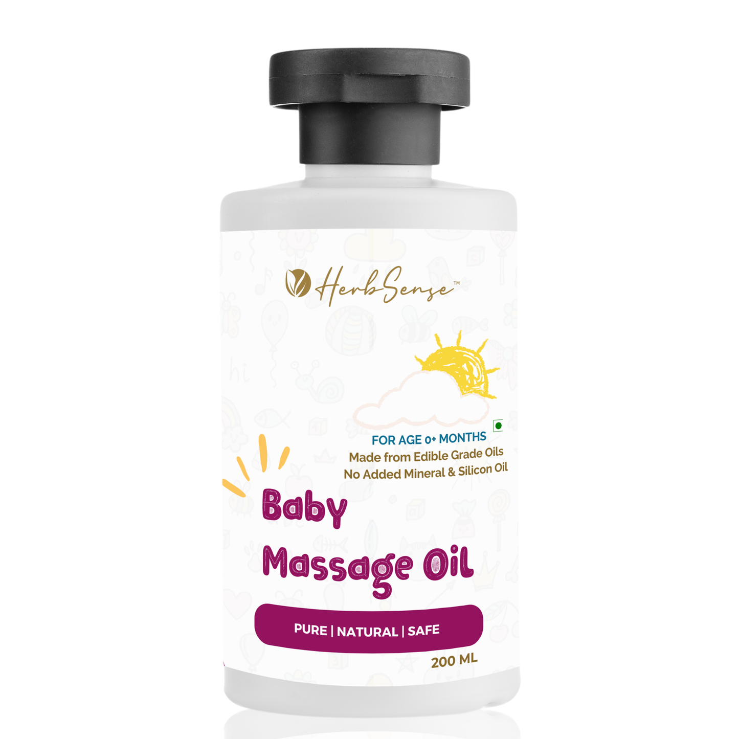 Baby Massage Oil- 200ml | Preservative & Chemical Free | Blend of Natural Wood Cold Pressed Oils | Safe to use from Day 1