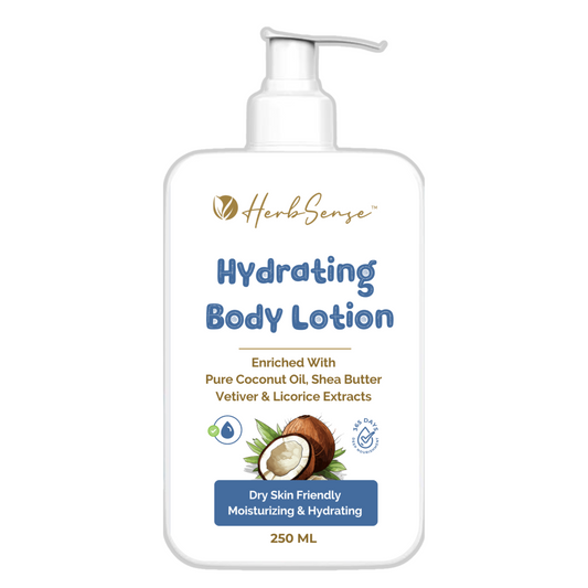 Hydrating Body Lotion, For Deep Moisturization, 250ml, Enriched with Coconut Oil, Shea Butter, Vetiver & Licorice Extracts, Dry Skin Friendly