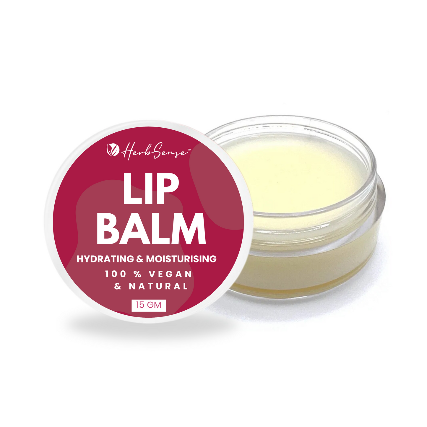 Vegan Lip Balm, For Smooth & Soft Lips 15gm - Blend of Natural Oils & Herbs , Preservative & Chemical Free