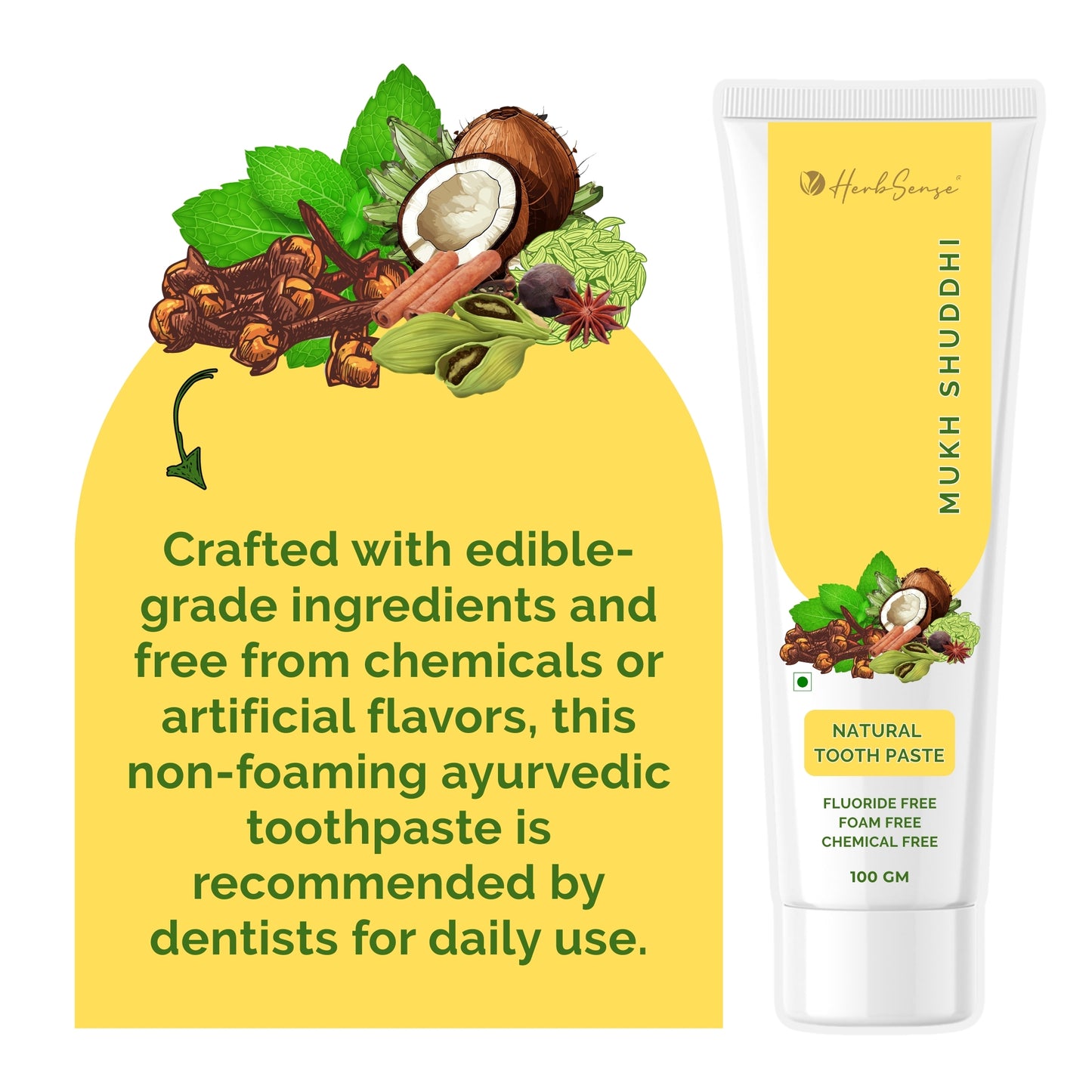 Mukh Shuddhi Natural Oral Care Combo, Ayurvedic Toothpaste 100g, Oil Pulling Mouthwash 200ml, Natural Tooth Powder 20g, 2 Bamboo Toothbrushes, Chemical Free Ayurvedic Oral Care