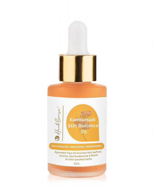 Kumkumadi Skin Radiance Oil- Authentic Ayurvedic Recipe For Glowing Skin- Night Face Serum Made with Precious Herbs- 30 ML