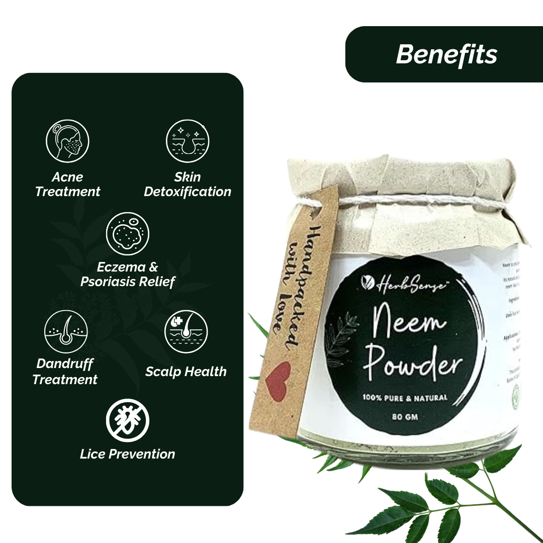Natural Neem Leaf Powder- 80gm Multipurpose for Skin and Hair