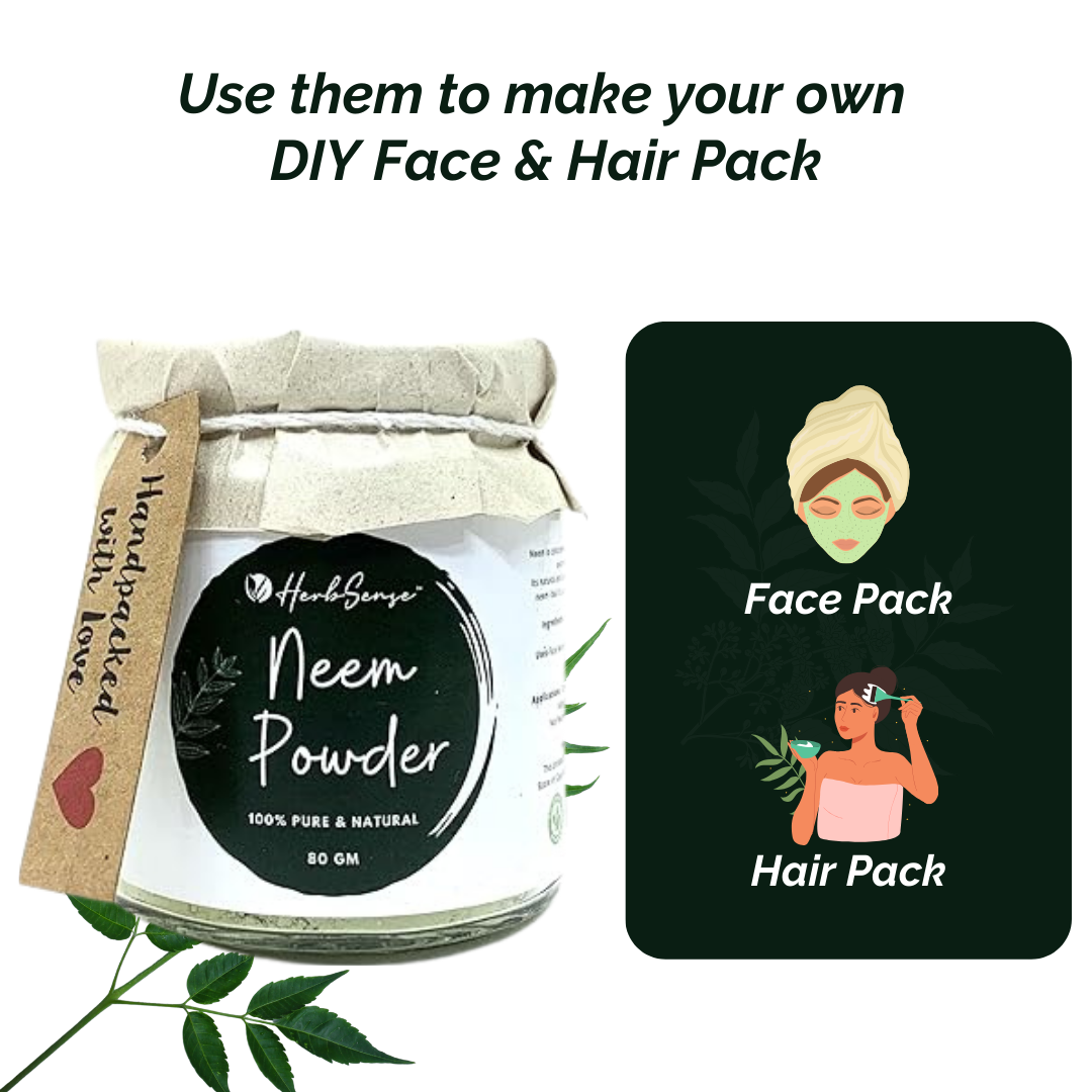 Natural Neem Leaf Powder- 80gm Multipurpose for Skin and Hair