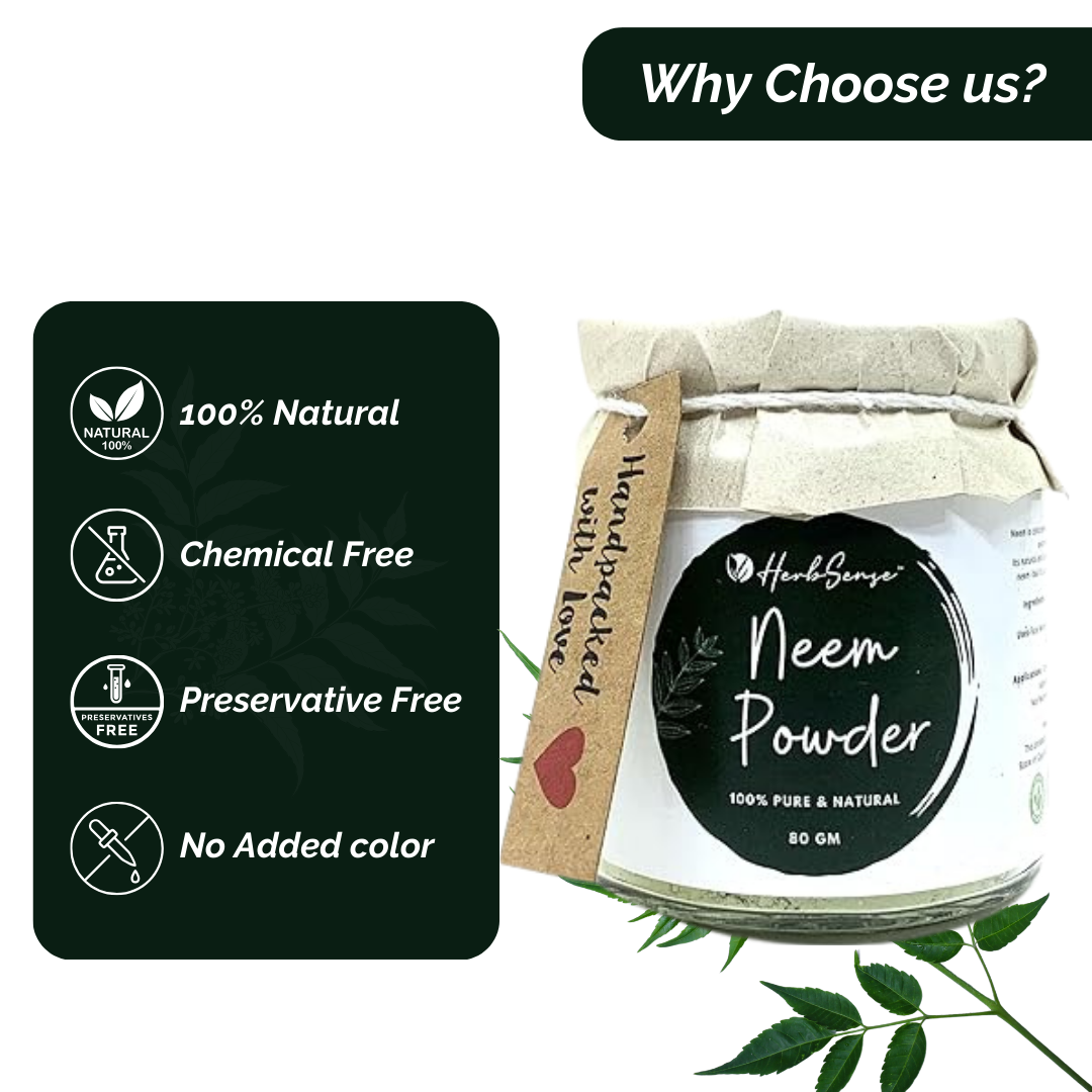 Natural Neem Leaf Powder- 80gm Multipurpose for Skin and Hair