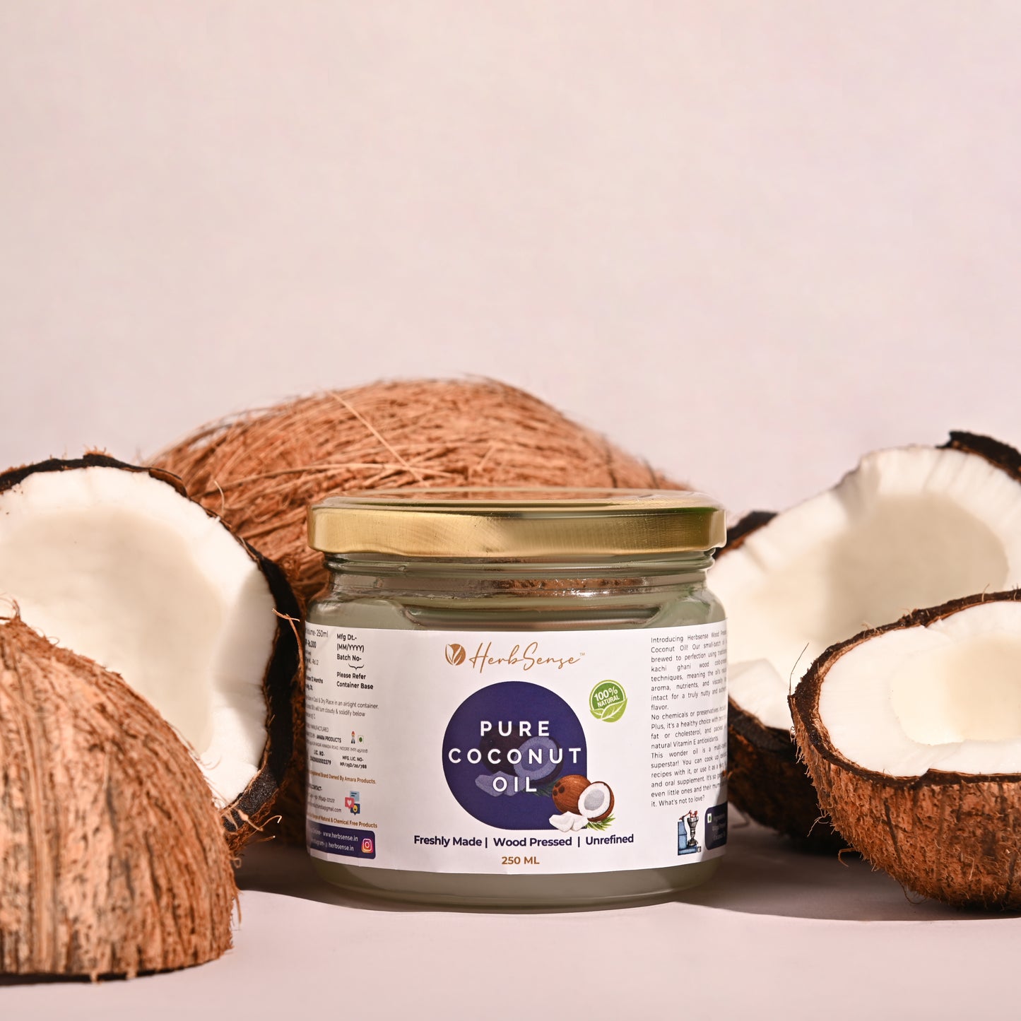 Wood Pressed Coconut Oil- 100% Natural Cloth Filtered | For Skin, Hair, Cooking as well as a dietary supplement
