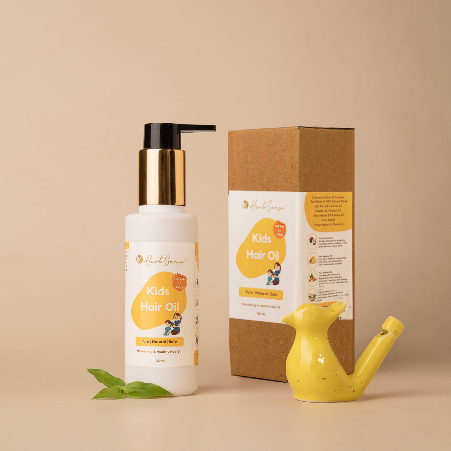 Kids Hair Oil - Pure Blend of Wood Pressed Oils & Herbs | For Age 3+ Years | Hair Care & Nourishment | No Added Essential Oil, Fragrance, Preservative & Chemical -120ml
