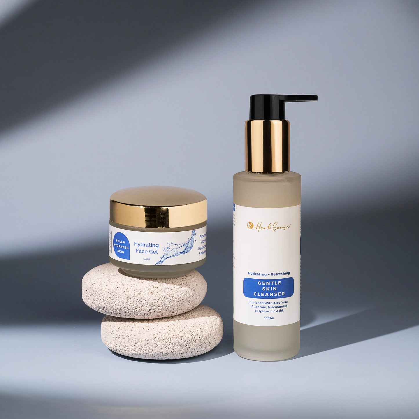 Hydrating Duo- Gentle Skin Cleanser & Hydrating Face Gel Moisturiser, Sensitive Skin Friendly, Plant Based, For Refreshing & Glowing Skin- Face Gel 50gm and Gentle Skin Cleanser 100ml