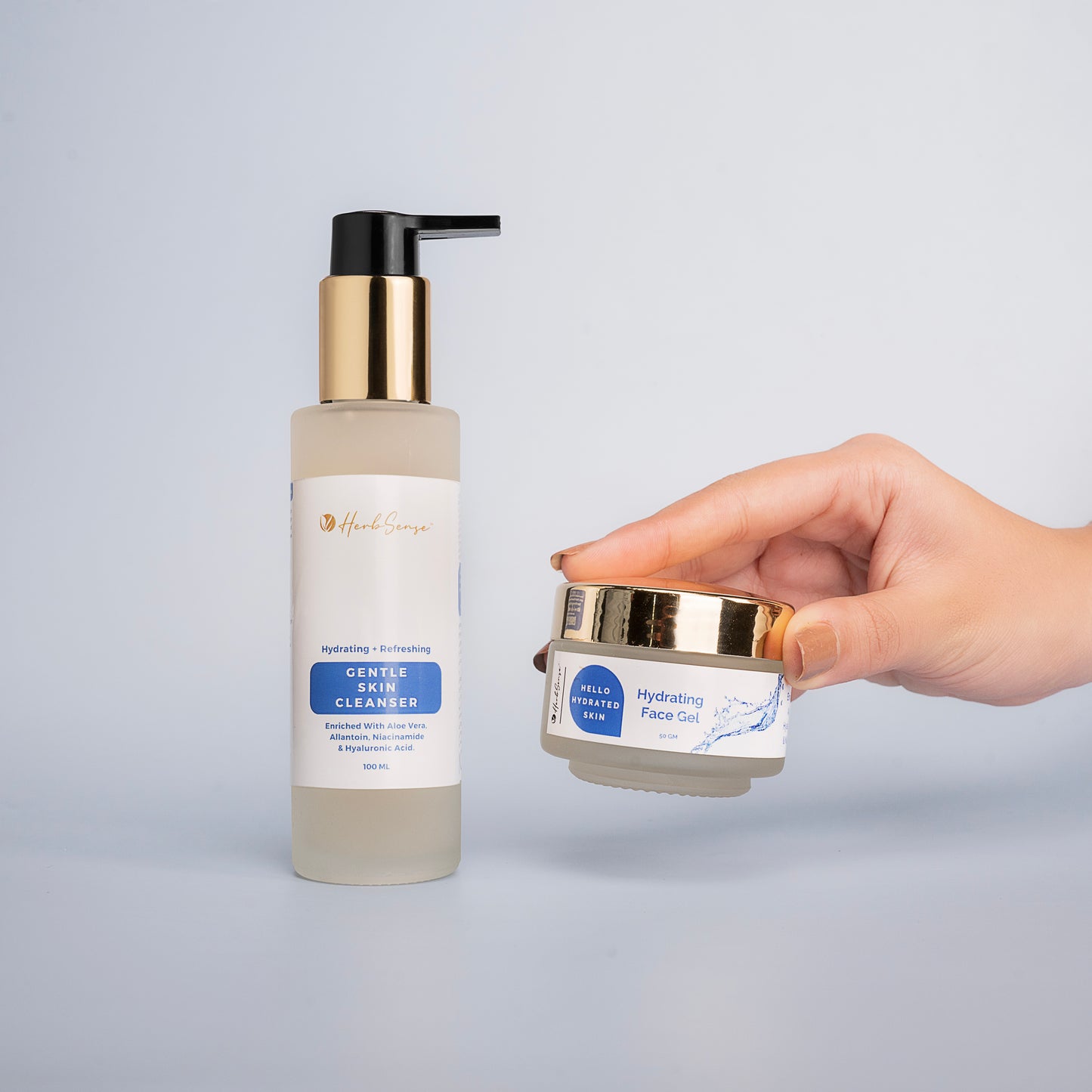 Hydrating Duo- Gentle Skin Cleanser & Hydrating Face Gel Moisturiser, Sensitive Skin Friendly, Plant Based, For Refreshing & Glowing Skin- Face Gel 50gm and Gentle Skin Cleanser 100ml