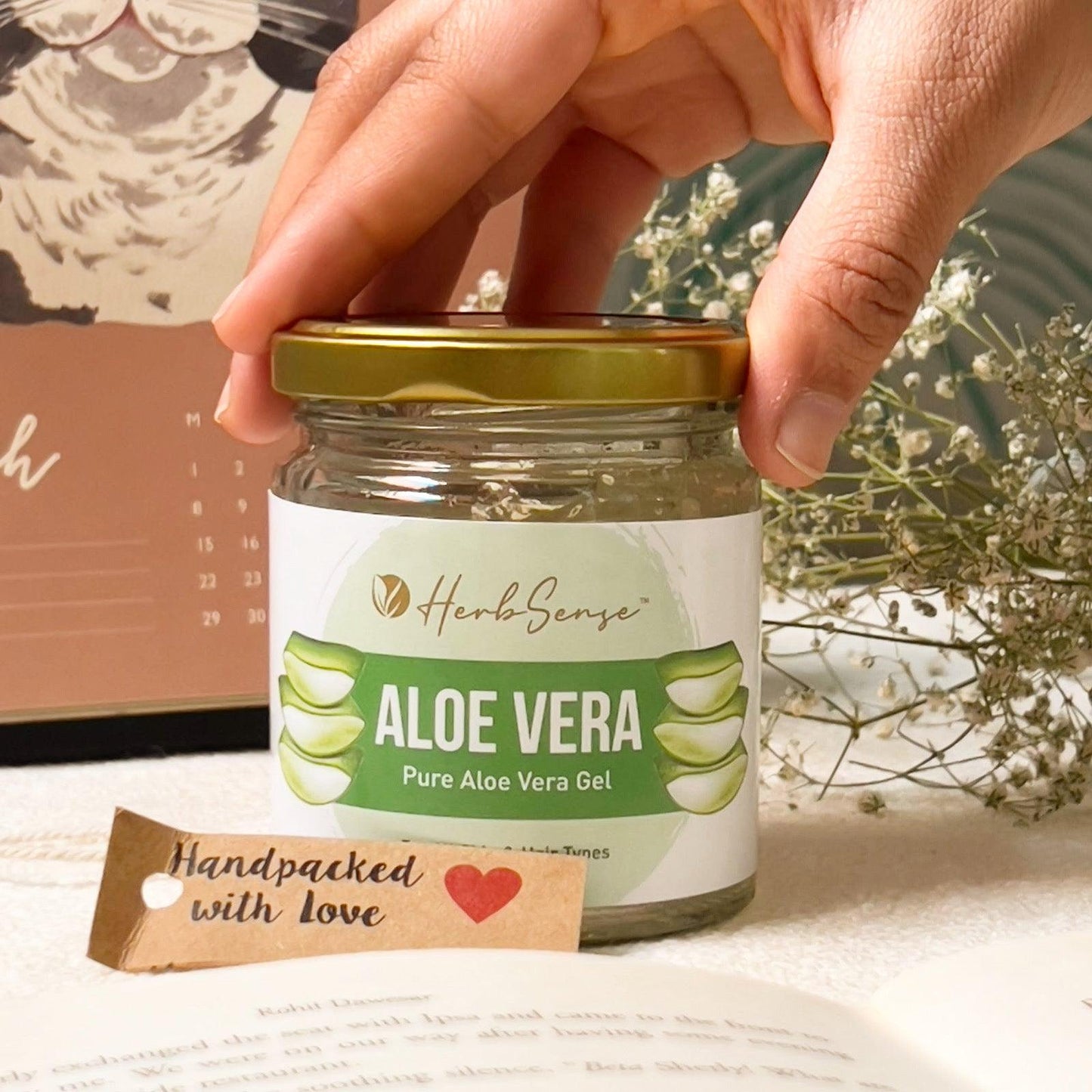 Combo Pack- Neem Powder & Aloe Vera Gel | For Healthy Dandruff Free Hair & Glowing Skin, Natural & Chemical Free - Herbsense