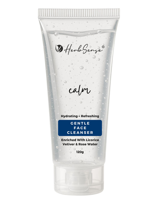 Calm Gentle Face Cleanser, Hydrating & Refreshing, with Licorice, Vetiver, Rose Water, SLS & Paraben Free, Sensitive Skin Friendly, 120g