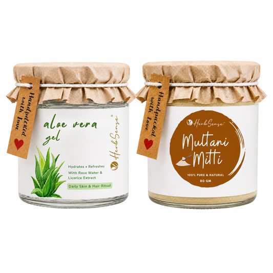 Combo Pack- Pure Aloe Vera Gel 180gm & Multani Mitti 80gm