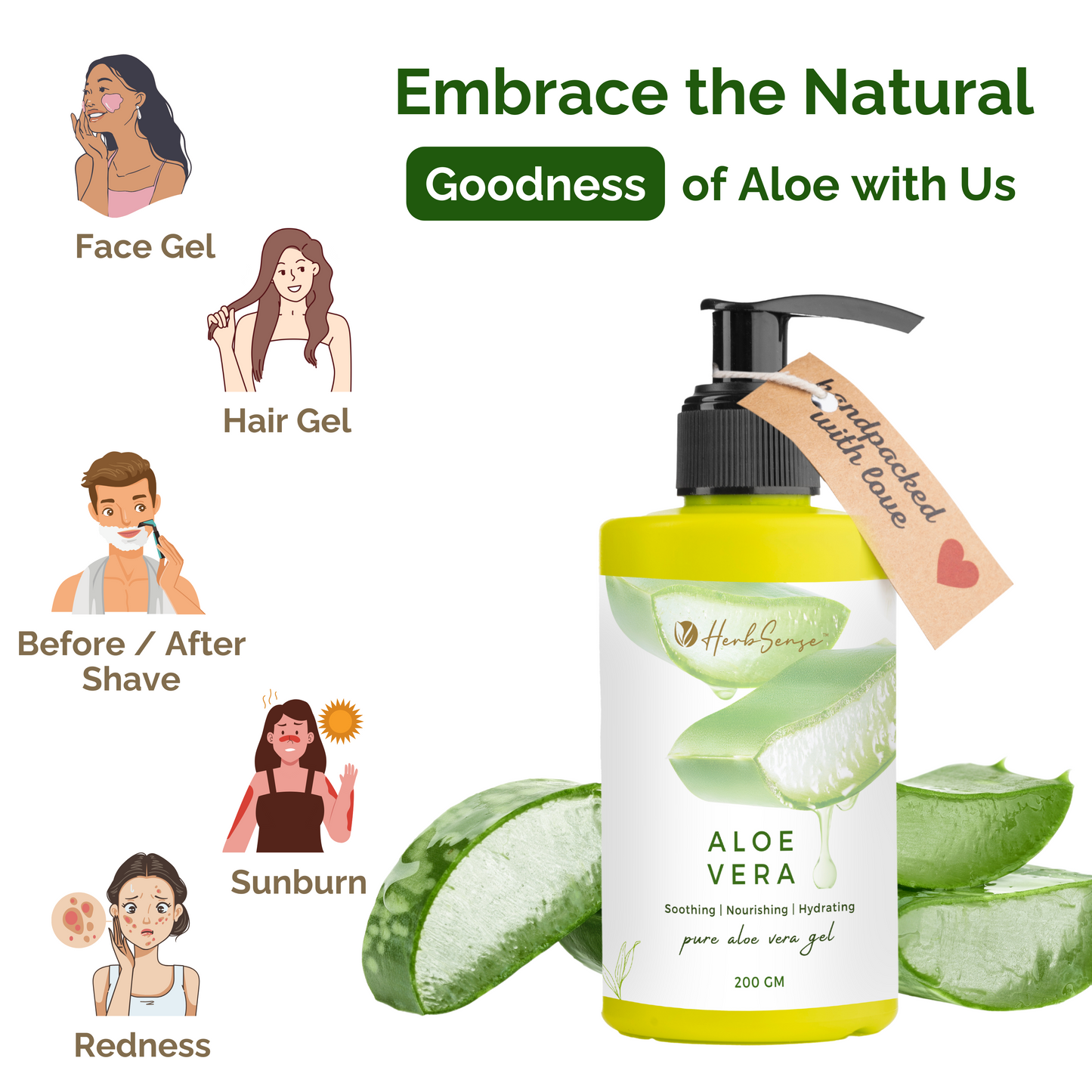 Combo Pack- Neem Powder & Aloe Vera Gel | For Healthy Dandruff Free Hair & Glowing Skin, Natural & Chemical Free