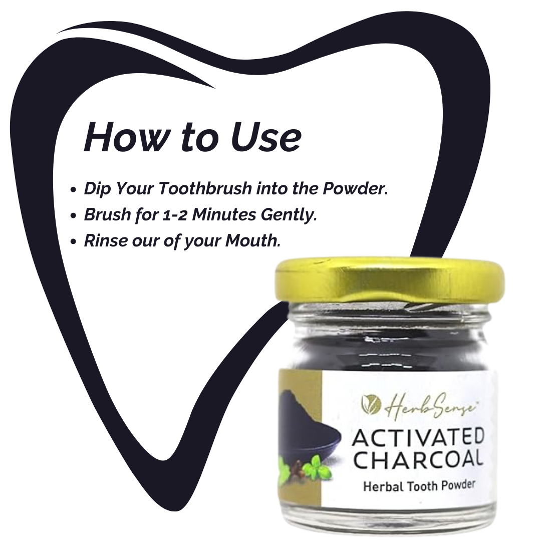 Activated Charcoal Herbal Tooth Powder Combo Pack of 3 | Zero Waste & Eco-friendly Oral Care