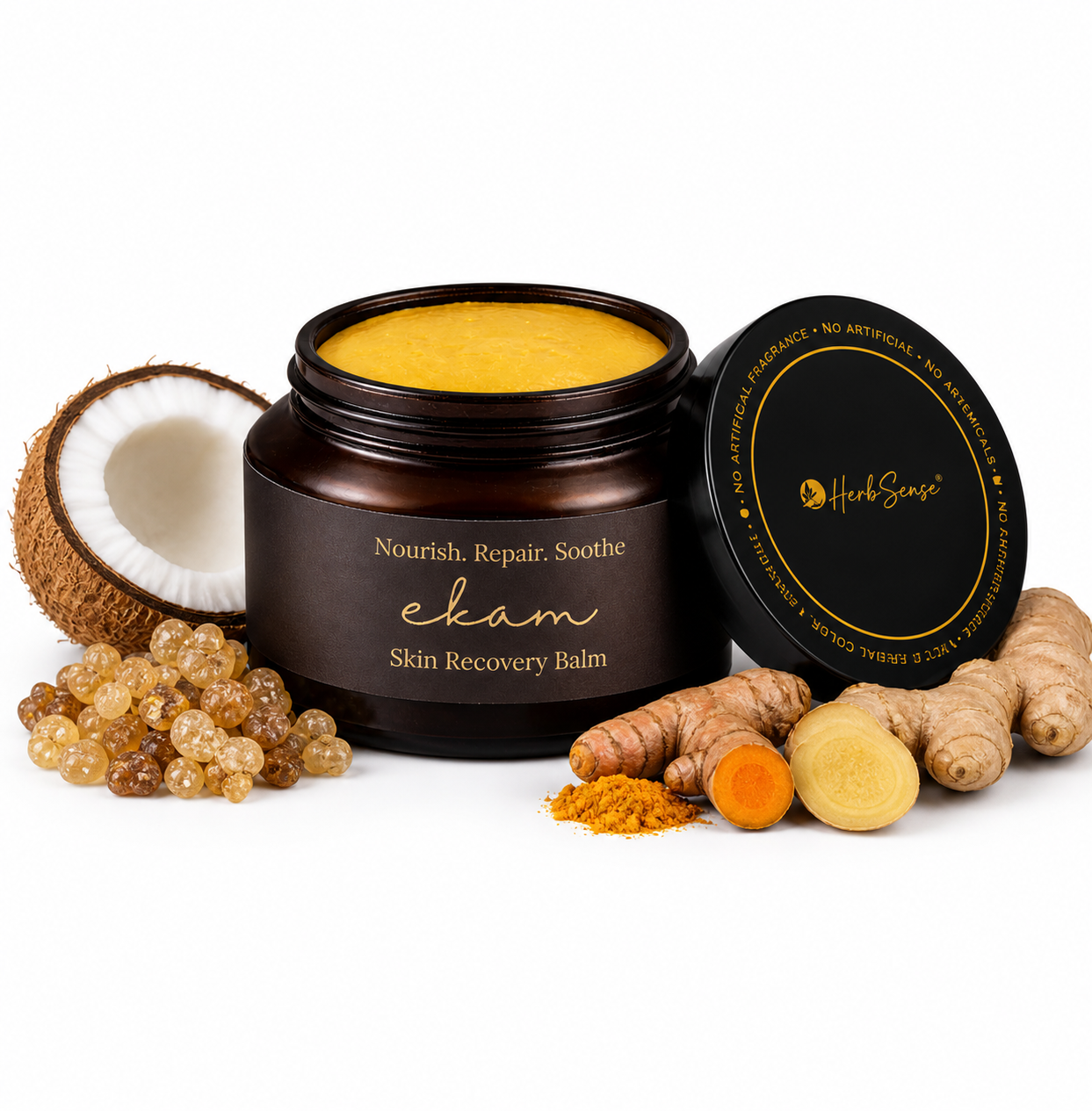 Ayurvedic Skin Recovery Balm-Ekam , For Dry & Cracked Skin | Foot, Heel, Elbow & Hand Repair | Enriched with Frankincense, Shea Butter & Ayurvedic Oils | Nourishing Moisturizing Balm | 50g