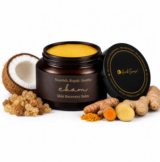 Ayurvedic Skin Recovery Balm-Ekam , For Dry & Cracked Skin | Foot, Heel, Elbow & Hand Repair | Enriched with Frankincense, Shea Butter & Ayurvedic Oils | Nourishing Moisturizing Balm | 50g