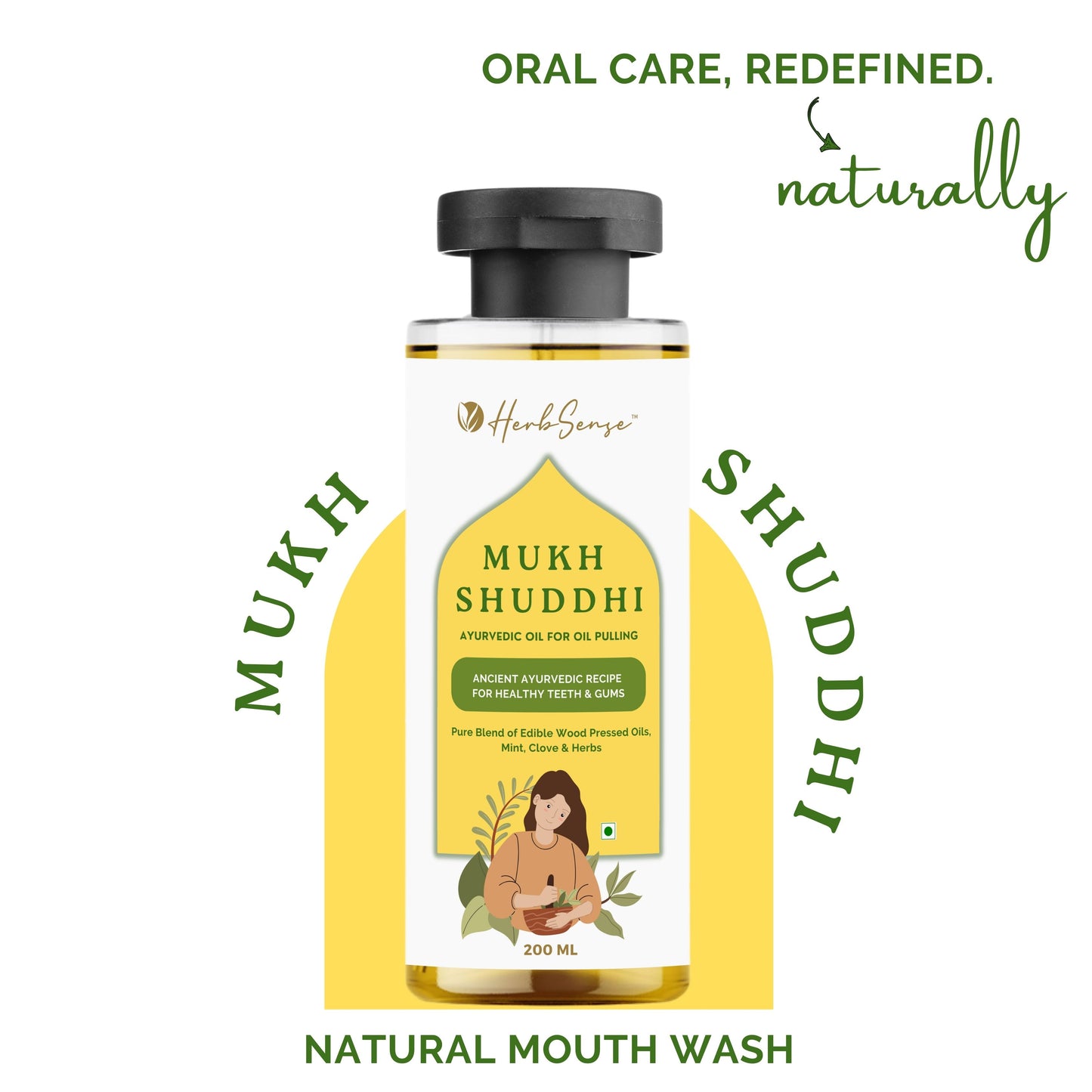 Ayurvedic Oil Pulling For Mouth ,Natural Mouth Wash | Ancient Ayurvedic Recipe For Healthy Tees & Gums | 200ml