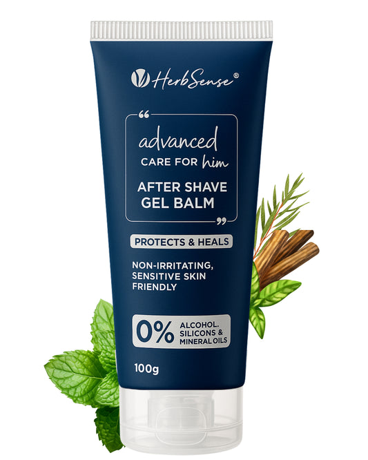 HerbSense After Shave Gel Balm, After Shaving Lotion, Non-Irritating, Sensitive Skin Friendly, Alcohol-Free, 100g
