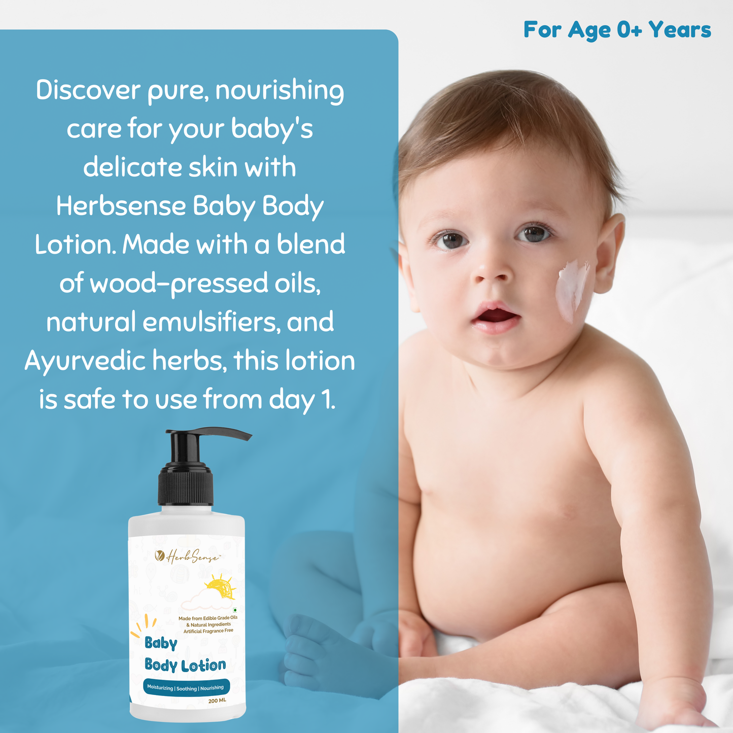 Baby Body Lotion-200ml | For Babies, Kids & Adults | Fragrance Free