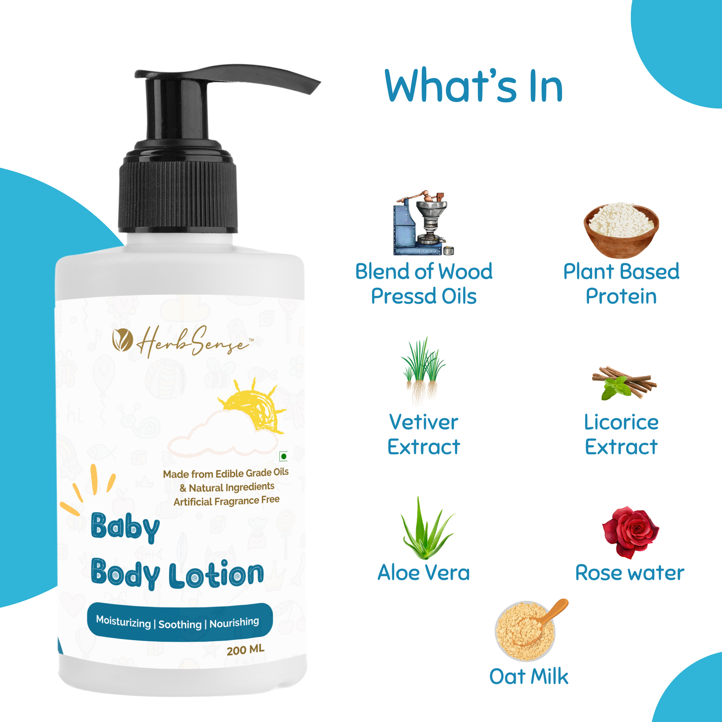 Baby Body Lotion-200ml | For Babies, Kids & Adults | Fragrance Free