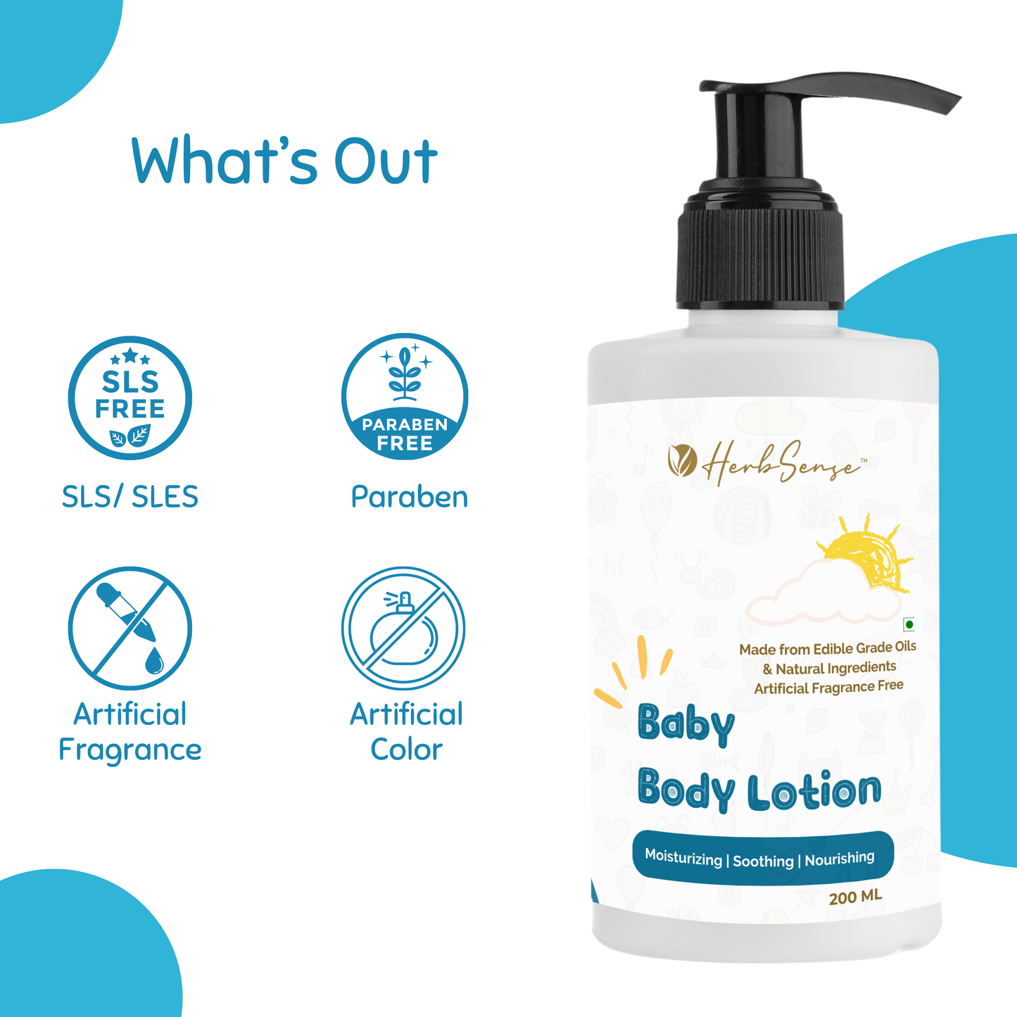 Baby Body Lotion-200ml | For Babies, Kids & Adults | Fragrance Free