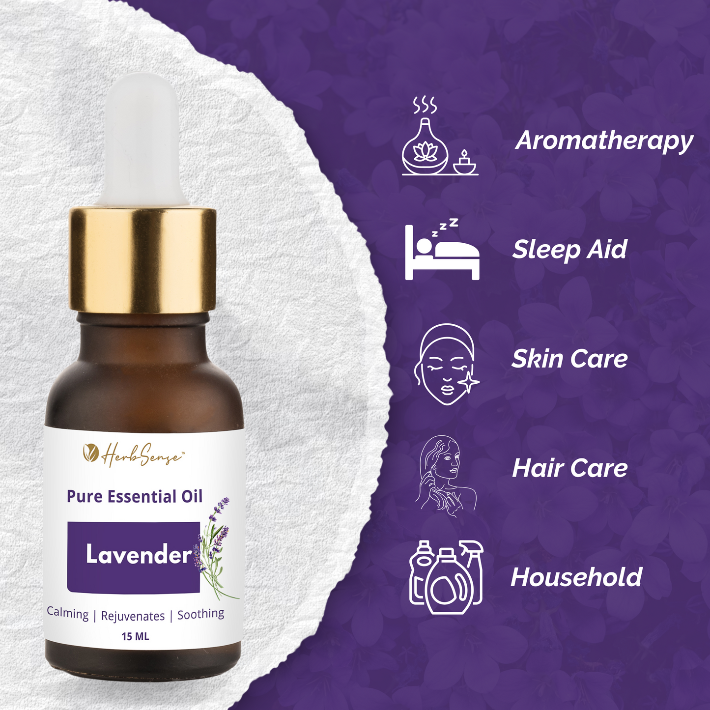 Lavender Essential Oil for Healthy Hair, Skin, Sleep - 100% Pure, Natural and Undiluted 15ML