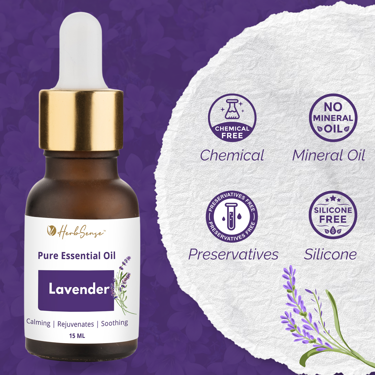 Lavender Essential Oil for Healthy Hair, Skin, Sleep - 100% Pure, Natural and Undiluted 15ML