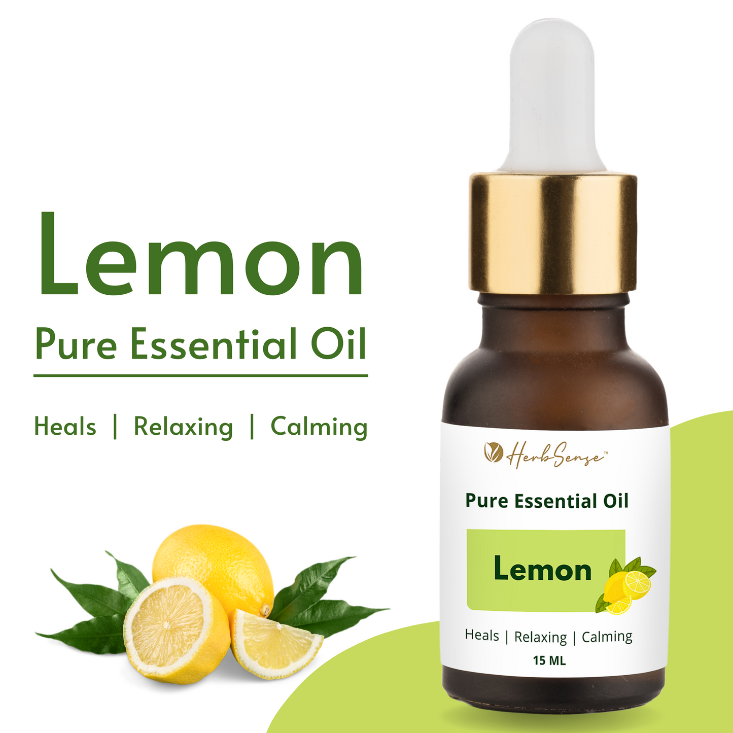 Lemon Essential Oil for Skin, Hair, Scalp, Face, Nails, Aromatherapy - 100% Pure, Natural,15 ML