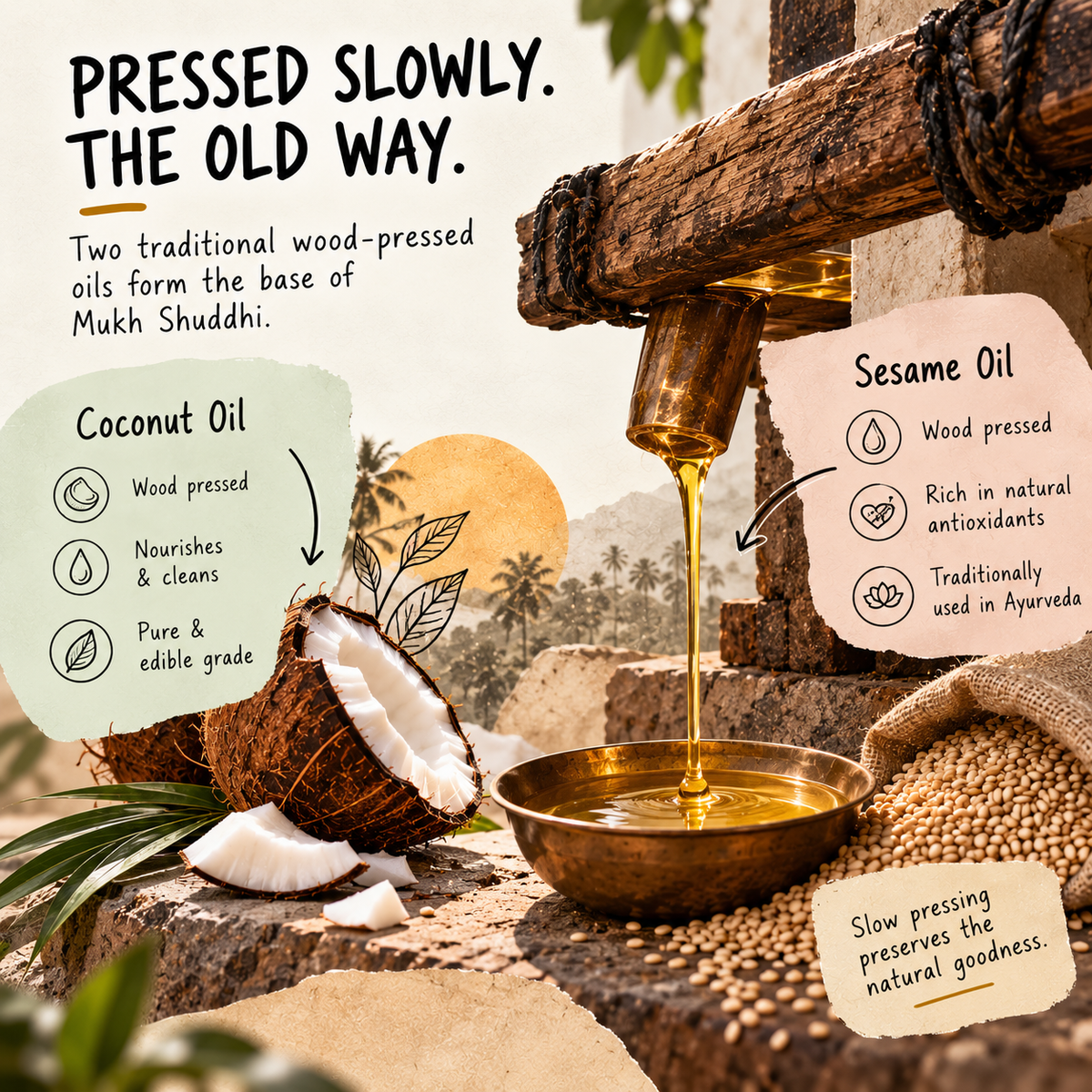 Mukh Shuddhi Ayurvedic Oil Pulling 200 ml | Daily Oral Ritual | Edible Grade Ingredients