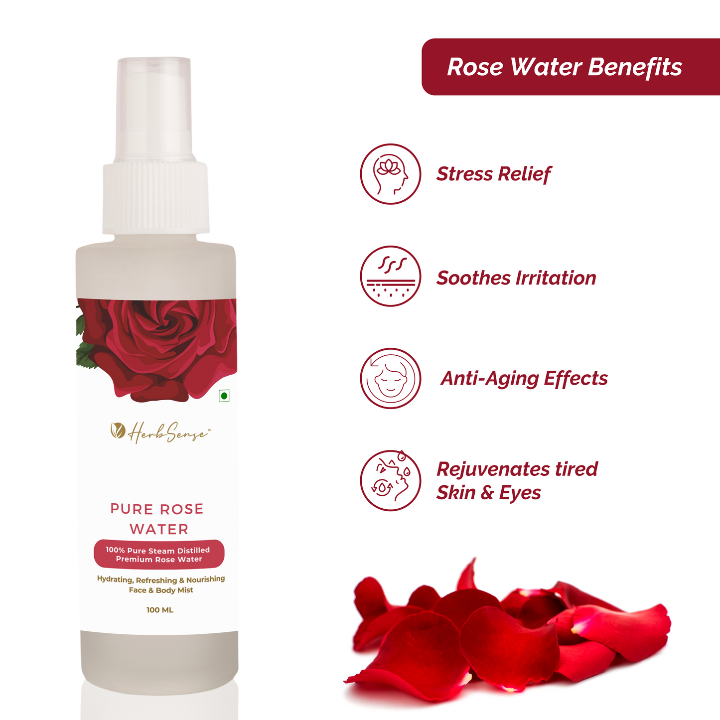 Pure Rose Water & Aloe Vera Gel Combo Pack, Hydrating & Refreshing Skin Care Combo,  Face Toner Mist, Aloe Gel 180gm + Rose Water 100ml