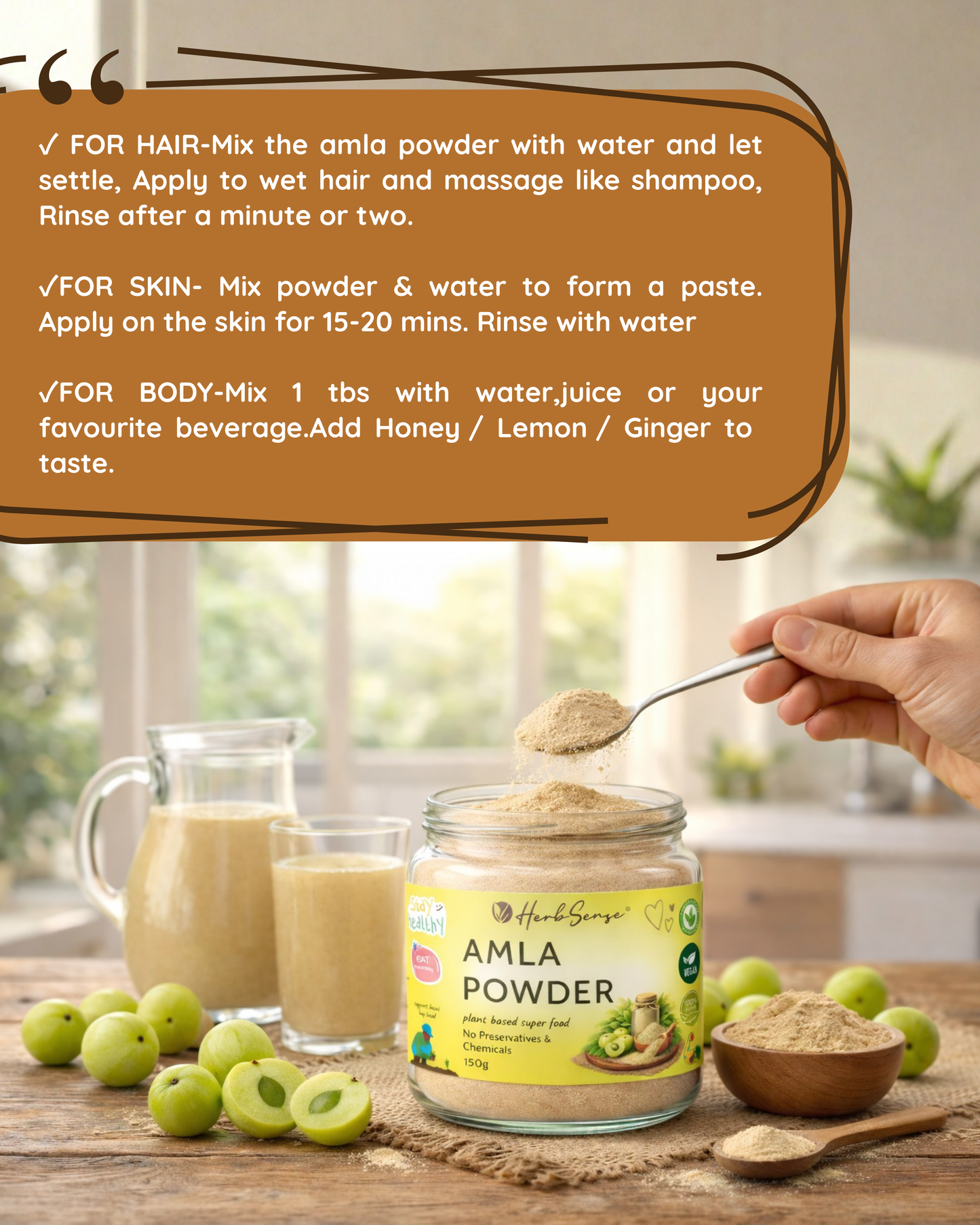 Amla Powder ( Amla Churna)  -Indian Superfood For Skin, Hair & Diet | 100% Pure & Natural | 150 GM