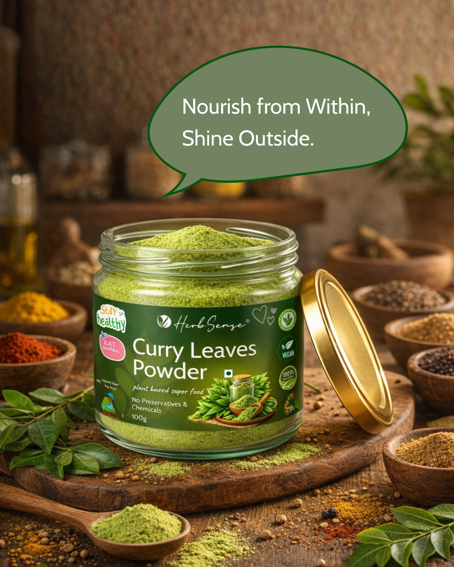 Curry Leaves Powder - For Skin , Hair & Body | 100% Pure & Natural | 100 GM
