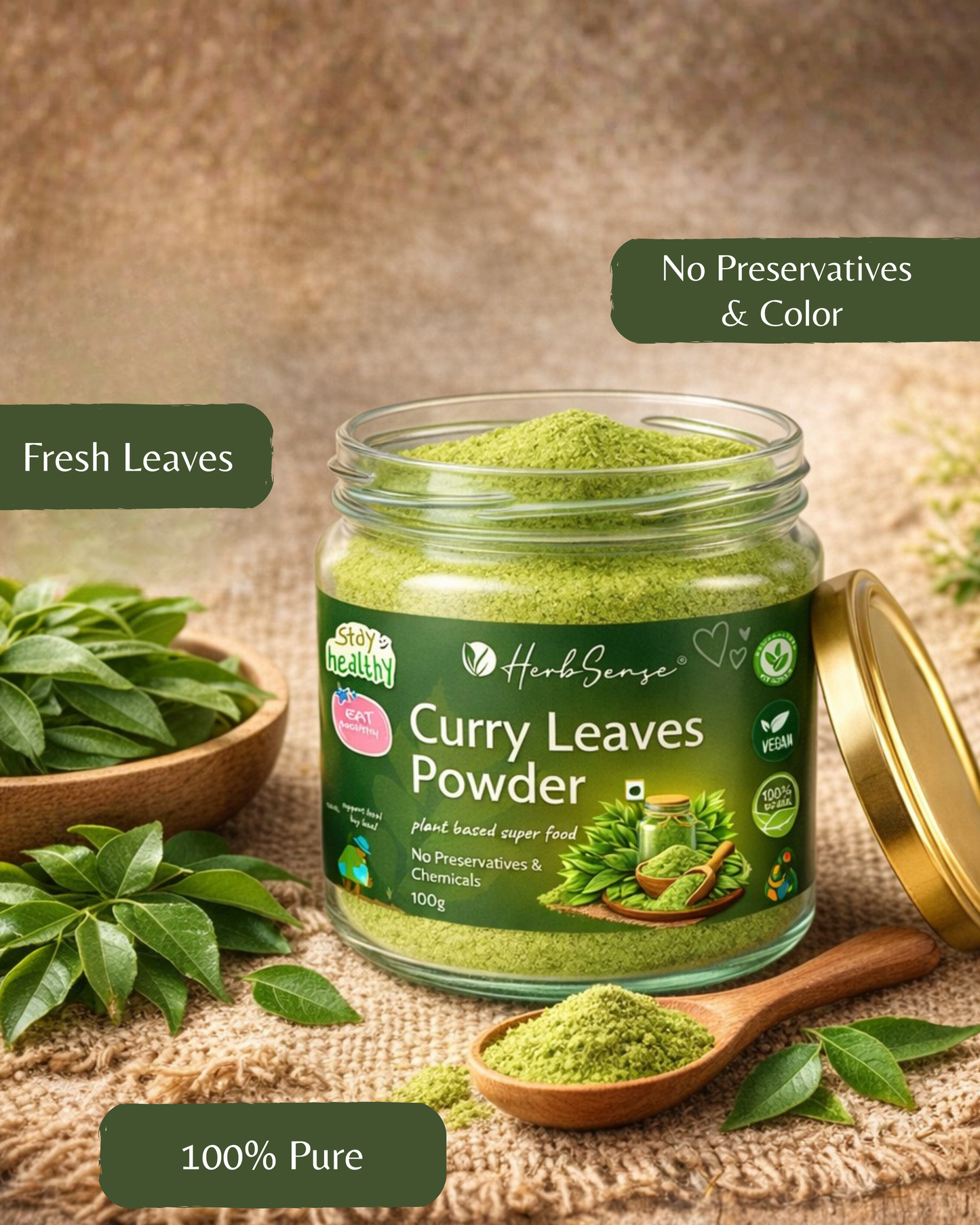 Curry Leaves Powder - For Skin , Hair & Body | 100% Pure & Natural | 100 GM
