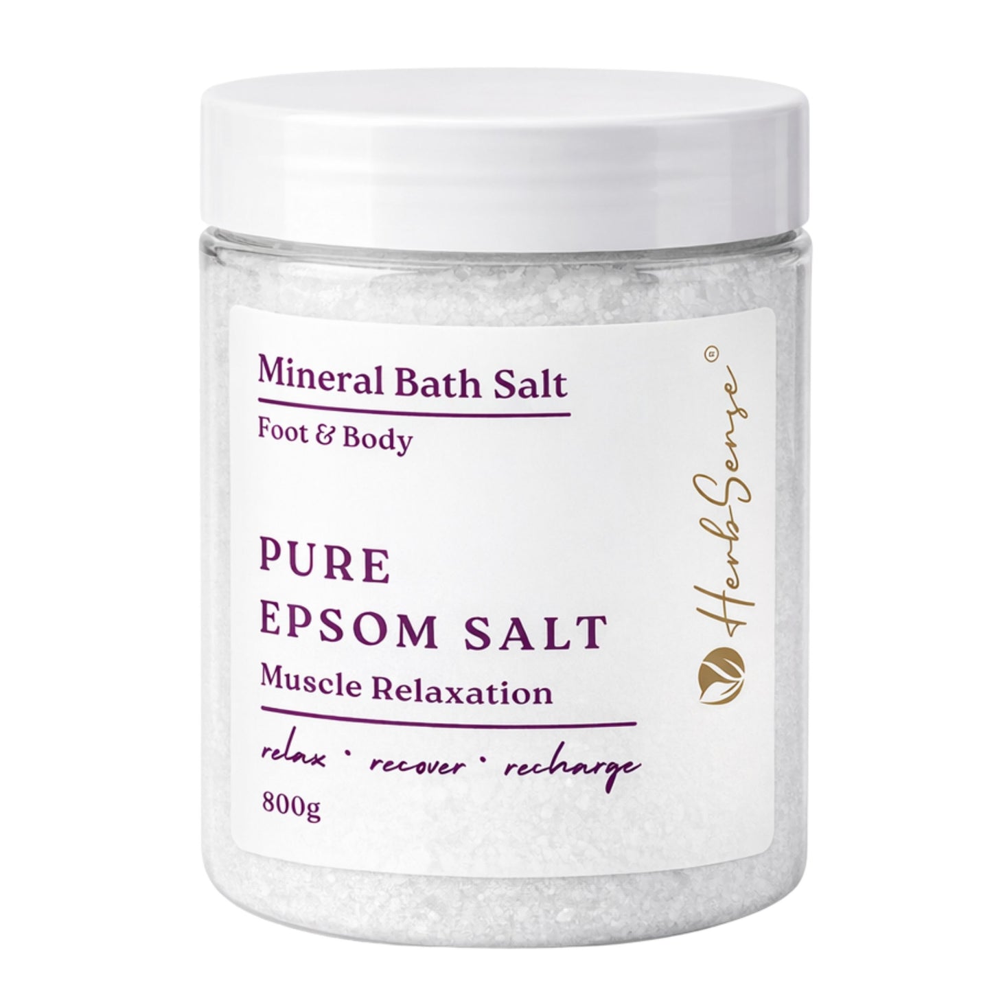 Pure Epsom Salt for Daily Bath and Foot Soak, Tired Feet, Feet Ache, Corns & Callus, Mineral Bath Salt, Muscle Recovery, 800g