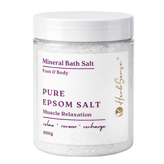 Pure Epsom Salt for Daily Bath and Foot Soak, Tired Feet, Feet Ache, Corns & Callus, Mineral Bath Salt, Muscle Recovery, 800g