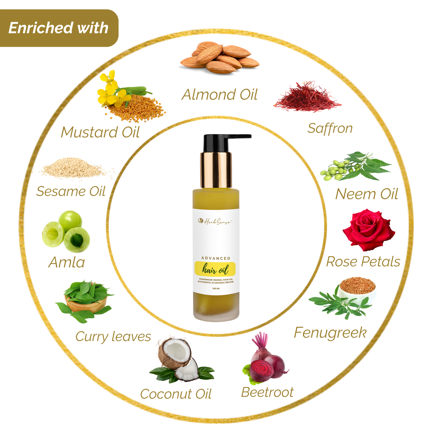 Advanced Hair Oil- Handmade Herbal Hair Oil Authentic Ayurvedic Recipe. For Hair Growth & Nourishment- 100 ML