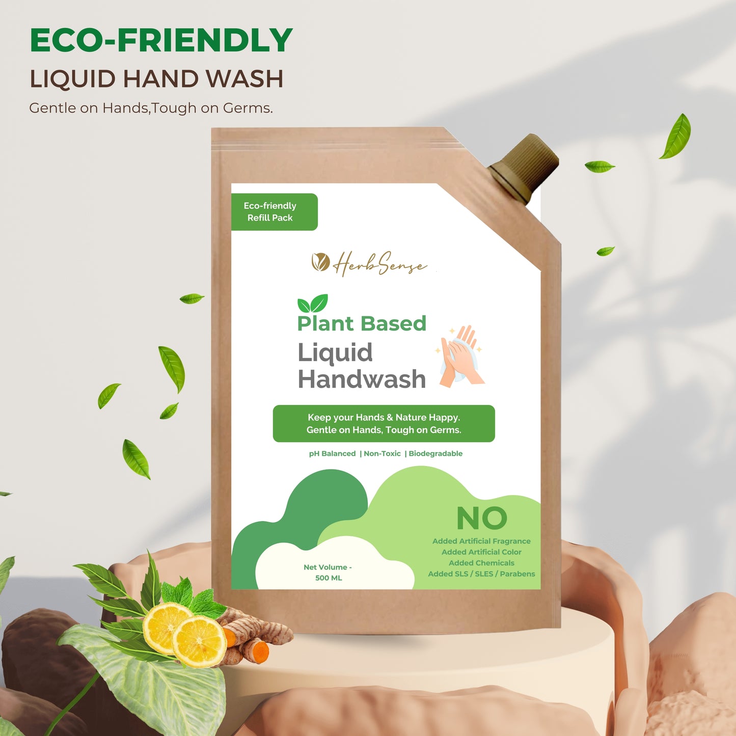 Plant Based Liquid Handwash-Eco Friendly Refill 500ml