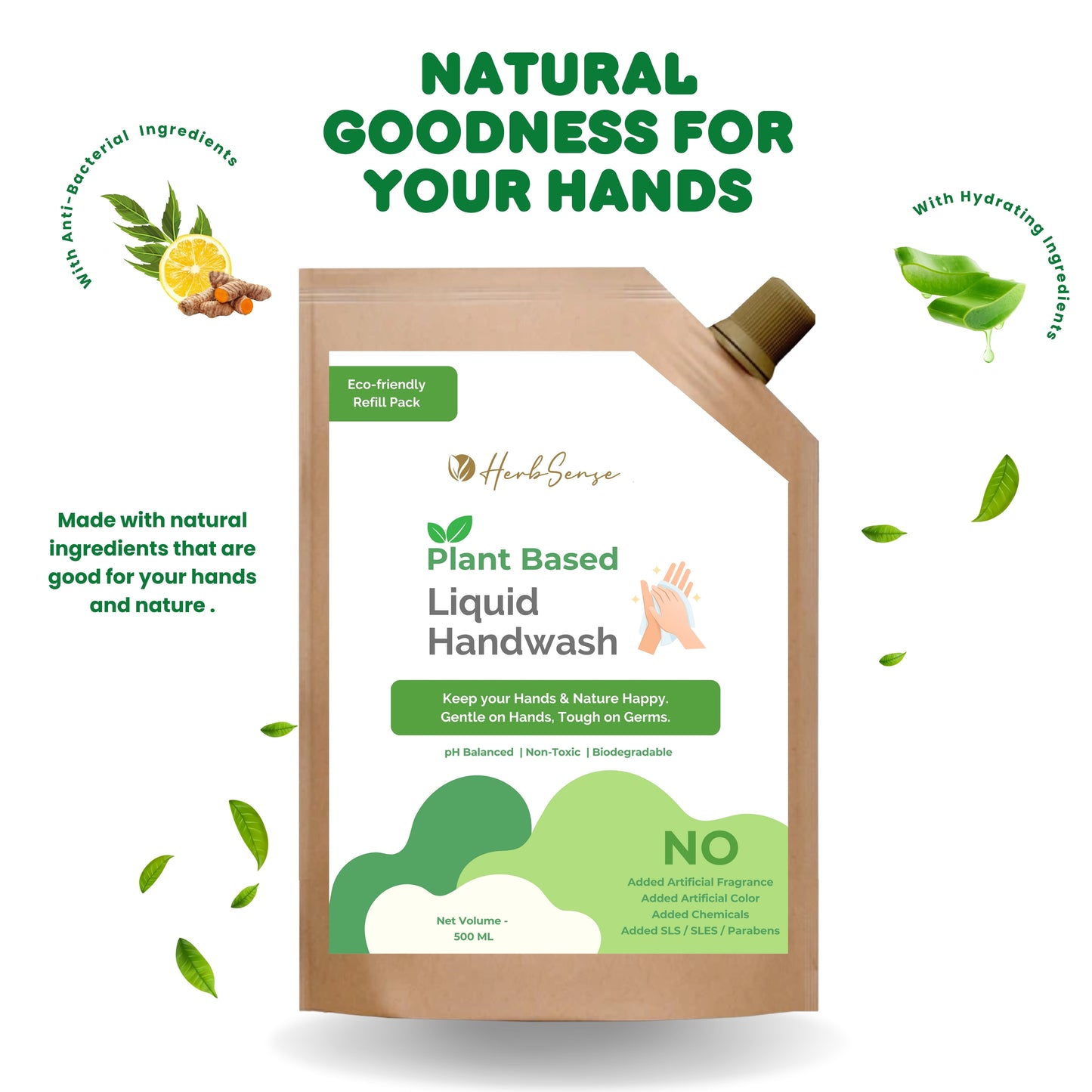Plant Based Liquid Handwash-Eco Friendly Refill 500ml